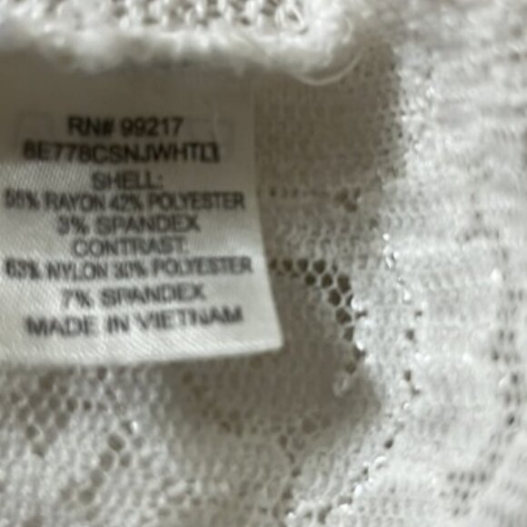 Charming Charlie White Dolman Sleeve Lacey Knit Top - Picture 8 of 9